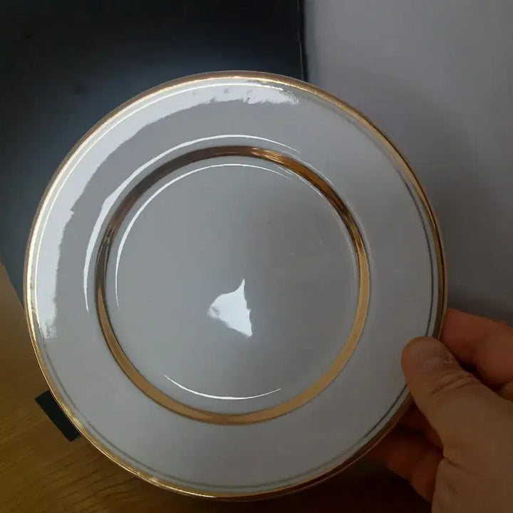 [BUNJANG] Tachikichi Adam &amp; Eve Gold Rim Porcelain Plates (Set of 5) / 일본 Adam &amp; Eve 금도금  접시 5장 한셋트