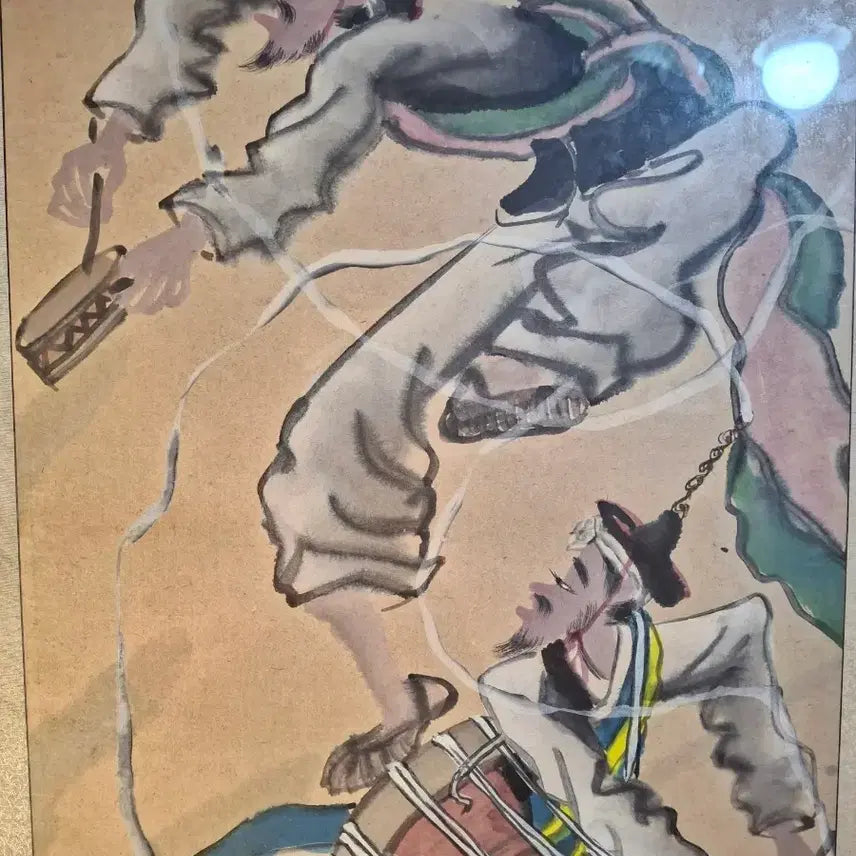 [BUNJANG] Traditional Korean Folk Music Performance Ink Wash Painting / 풍물놀이 수묵46*154