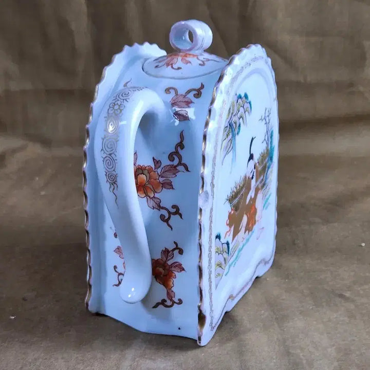 [BUNJANG] Chinese Ming Dynasty Celadon Porcelain Brush Holder with Gilded Finish / 중국도자기 명대고전문양 세필금채마감 주자