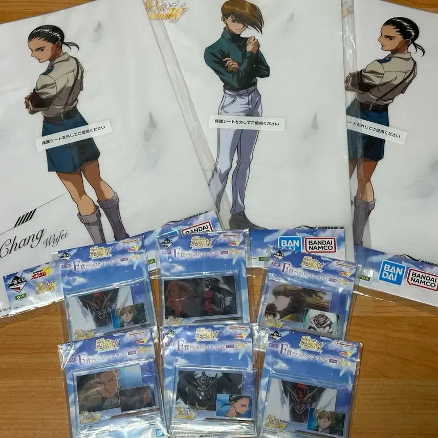 [BUNJANG] Mobile Suit Gundam Wing Ichiban Kuji G Prize &amp; F Prize Poster &amp; Acrylic Stand Bundle Set (9 Items) / 기동전사 건담윙 W 제일복권 g상, f상 9종 일괄