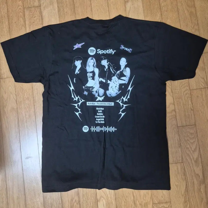 [BUNJANG] aespa Richman Spotify Pop-up Store Limited Edition T-Shirt / 에스파 리치맨 스포티파이 팝업스토어 선착순 한정판 옷