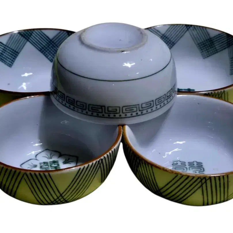 [BUNJANG] Makgeolli Cup Saucer Set - 5 Pieces / 막걸리잔 종지 5개 일괄 근대사 수집용