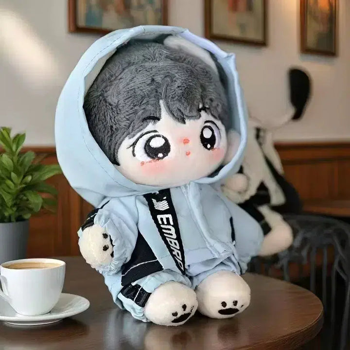 [BUNJANG] 10cm Doll Sport Hoodie Sky Blue Sweatshirt / 10cm 솜인형 파랑 스포츠 후드 하늘색 스웨트 셔츠 솜깅옷