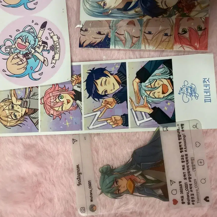 [BUNJANG] Ensemble Stars! Fine Knights Cafe Postcard Photocard Fan Bundle Set / 앙스타 앙상블스타즈 피네 나이츠 카페 엽서 포카 부채 일괄 양도