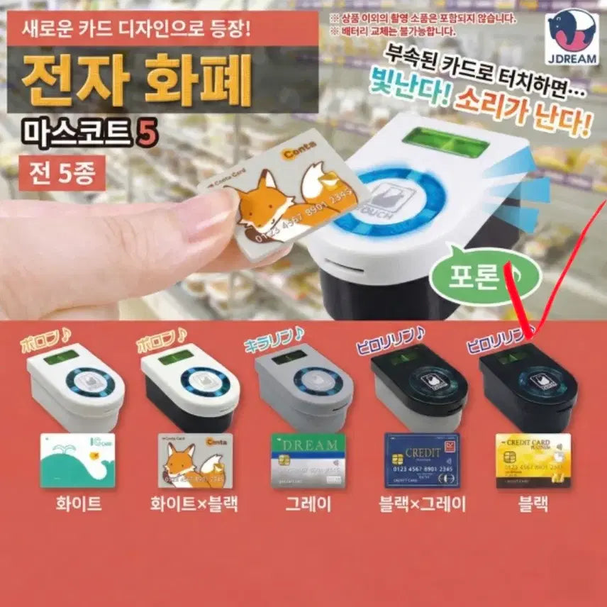 [BUNJANG] Sound Electronic Currency Traffic Card Mascot Vol. 5 - Black (New) / 소리나는 전자화폐 교통 카드 마스코트 5탄 블랙(새상품)