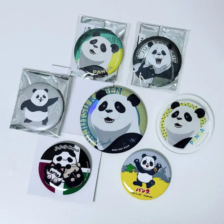 [BUNJANG] Jujutsu Kaisen Panda Goods Bundle Set (Can Badges, Big Cross, Acrylic, Harunanko Plush, etc.) / 주술회전 판다 굿즈 일괄 (캔뱃지 빅크로스 아크릴 하루냥코 지류 등)