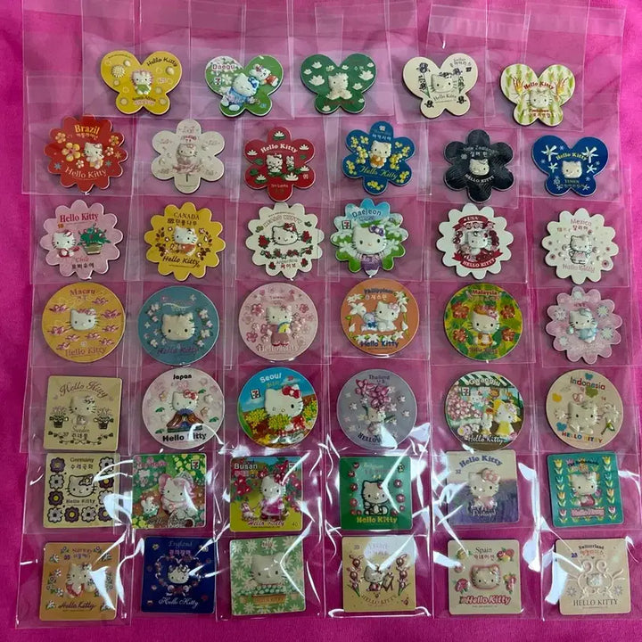 [BUNJANG] Hello Kitty x 7-Eleven World Flower Festival Magnets (Set of 41) / 헬로키티 X 세븐일레븐, 세계의 꽃 축제 마그넷 41종