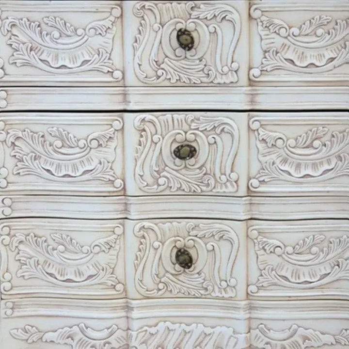[BUNJANG] Antique French Shabby Chic Carved 3-Drawer Chest / 앤틱 프렌치 쉐비식 조각이 멋진 3단 서랍장