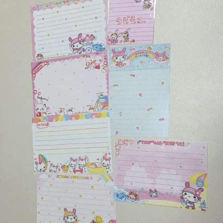 [BUNJANG] Heisei Series Coated Memo Pad Set / 고전지류 헤이세이 메모지 코팅 햄짱 우사기 메모지 다이어리셋업
