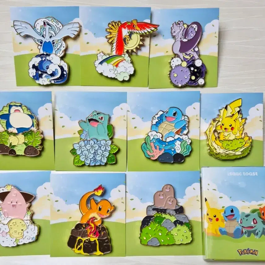 [BUNJANG] Isaac Toast x Pokémon Pin Badge Bundle Set / 이삭토스트 포켓몬스터 핀뱃지 일괄