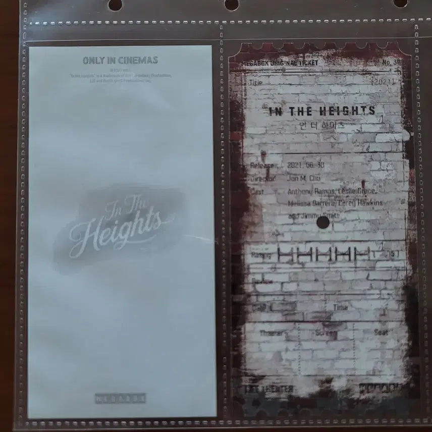 [BUNJANG] In The Heights Original Ticket (Sticker Included) / 인더이츠 오리지널 티켓 (스티커 포함)