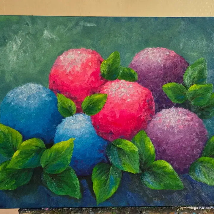 [BUNJANG] Oil Painting Hydrangea Artwork / 유화  수국그림