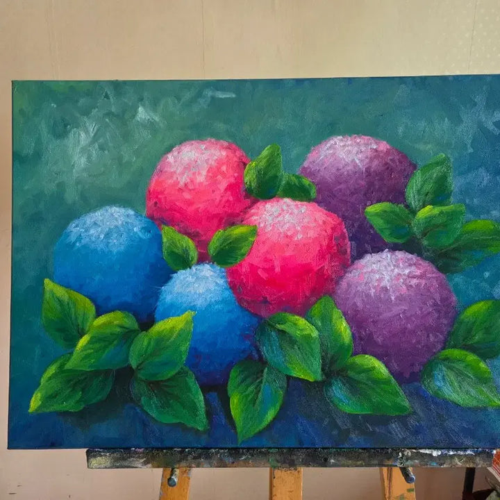 [BUNJANG] Oil Painting Hydrangea Artwork / 유화  수국그림