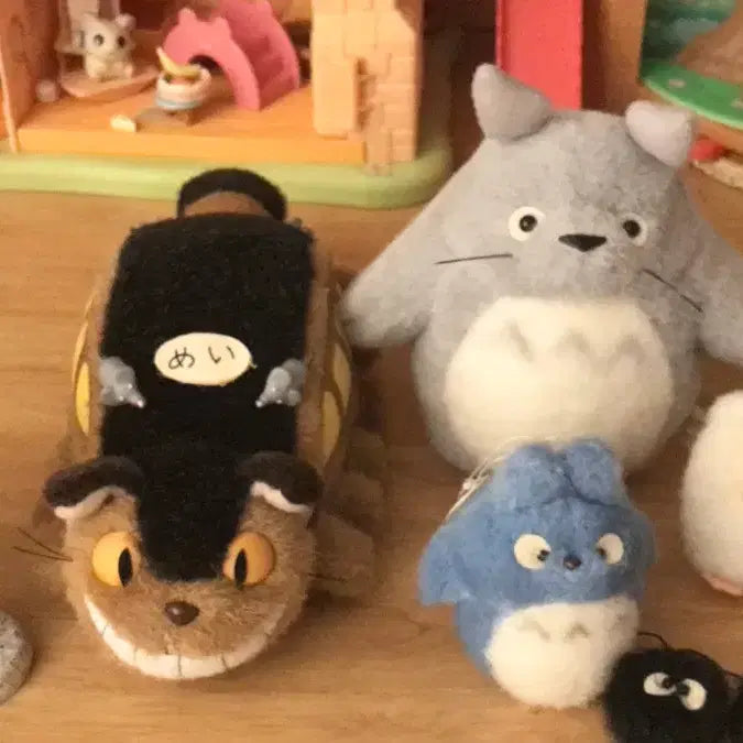 [BUNJANG] 1990s Vintage Studio Ghibli Totoro Large, Medium, and Small Catbus Plush Set / 초초레어! 일본 1990s 고전 토토로 대중소토토로 네코 고양이버스 인형