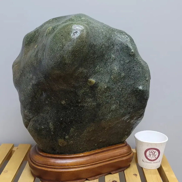 [BUNJANG] Indonesian Large Petrified Wood Fossil Stone Sculpture / 대형 인디 포대화상 사유석 수석