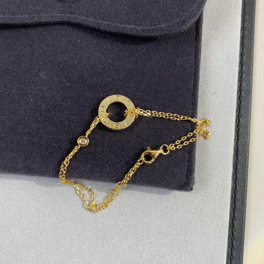 [BUNJANG] Cartier Love Screw Diamond Bracelet Gold-Tone Unisex Couple / 고급스러운 골드 톤 까르띠에 LOVE 나사 다이아 팔찌 남녀 커플용