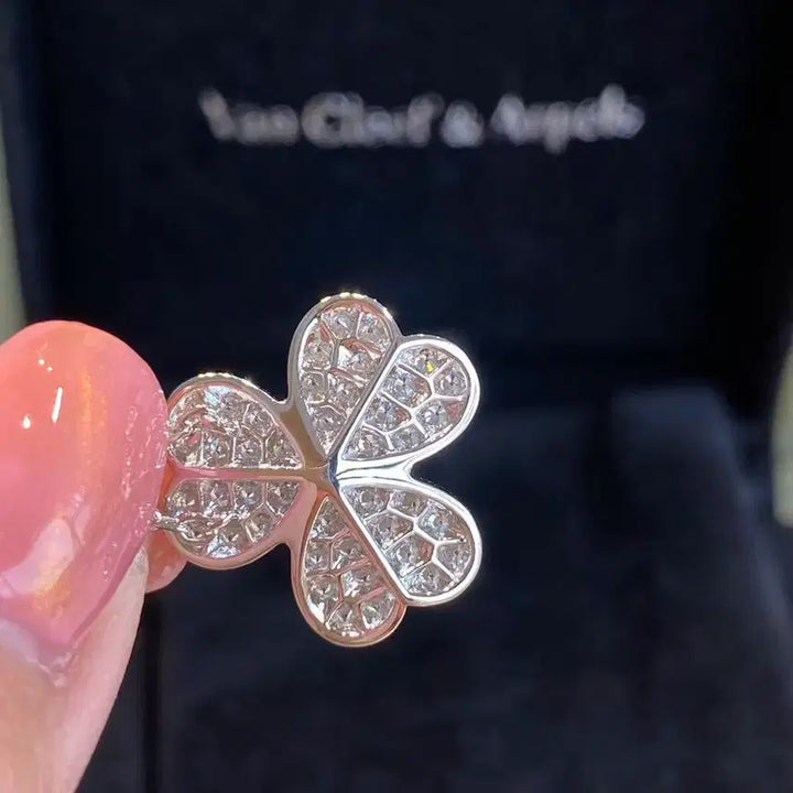 [BUNJANG] Van Cleef &amp; Arpels Frivole Mini Flower Diamond Necklace 18K White Gold 40cm / 반클리프 아펠 프리볼 미니 꽃 다이아 목걸이 화이트골드 40cm