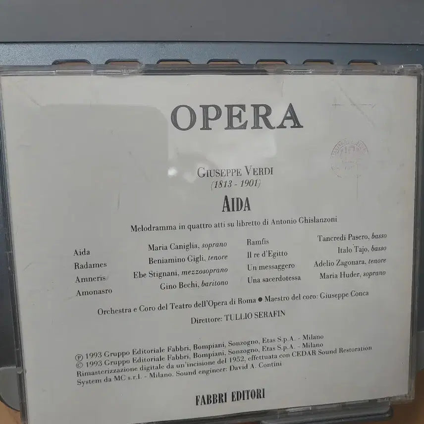 [BUNJANG] Giuseppe Verdi - Aida Opera 2CD Set / 베르디 아이다 오페라 CD 2장 세트