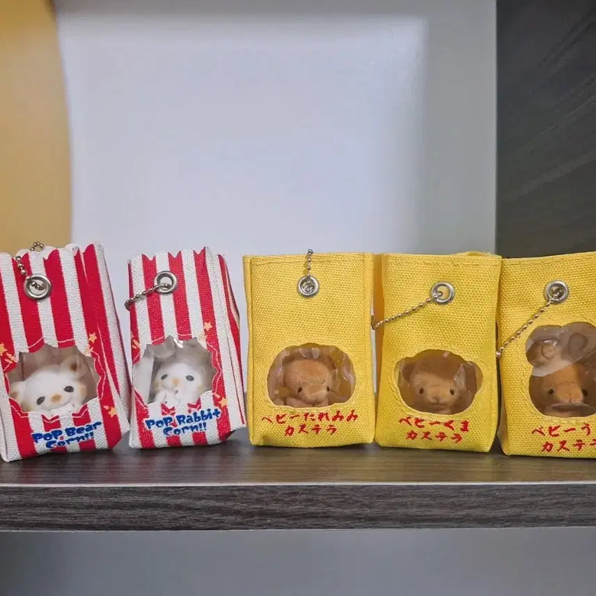 [BUNJANG] Toy Box Resident Mascot Castella/Popcorn Floppy Gacha Set (5 Types, Bundle Set) / 장난감 상자 주민 마스코트 카스테라/팝콘 플로피 가챠 5종(일괄)