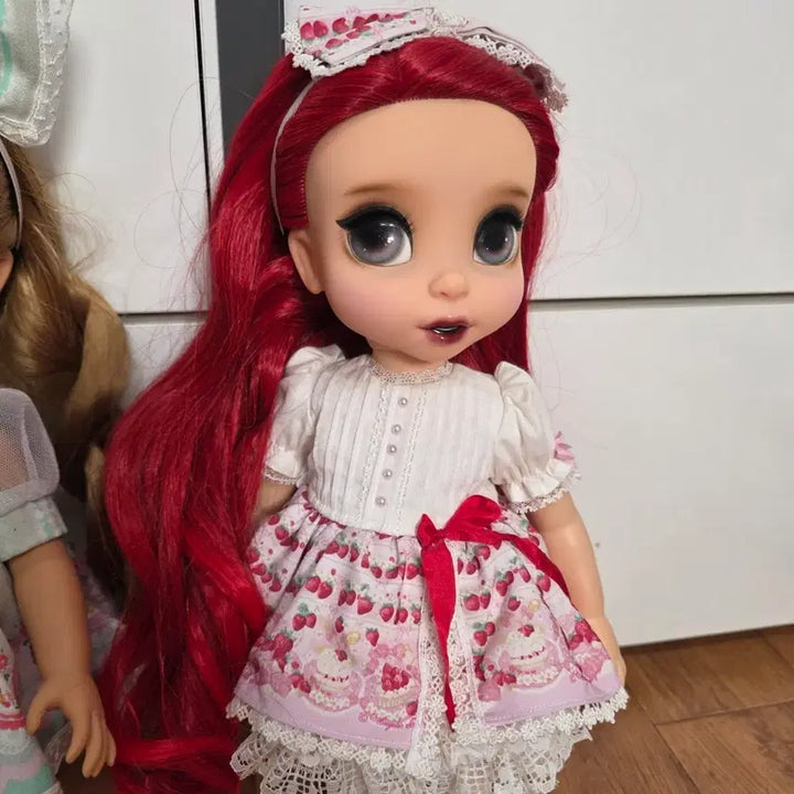 [BUNJANG] Disney Baby Doll Beauty and the Beast Repainted Rooted Hair / 디즈니 베이비돌 미녀와야수 레드벨 리페인팅 식모