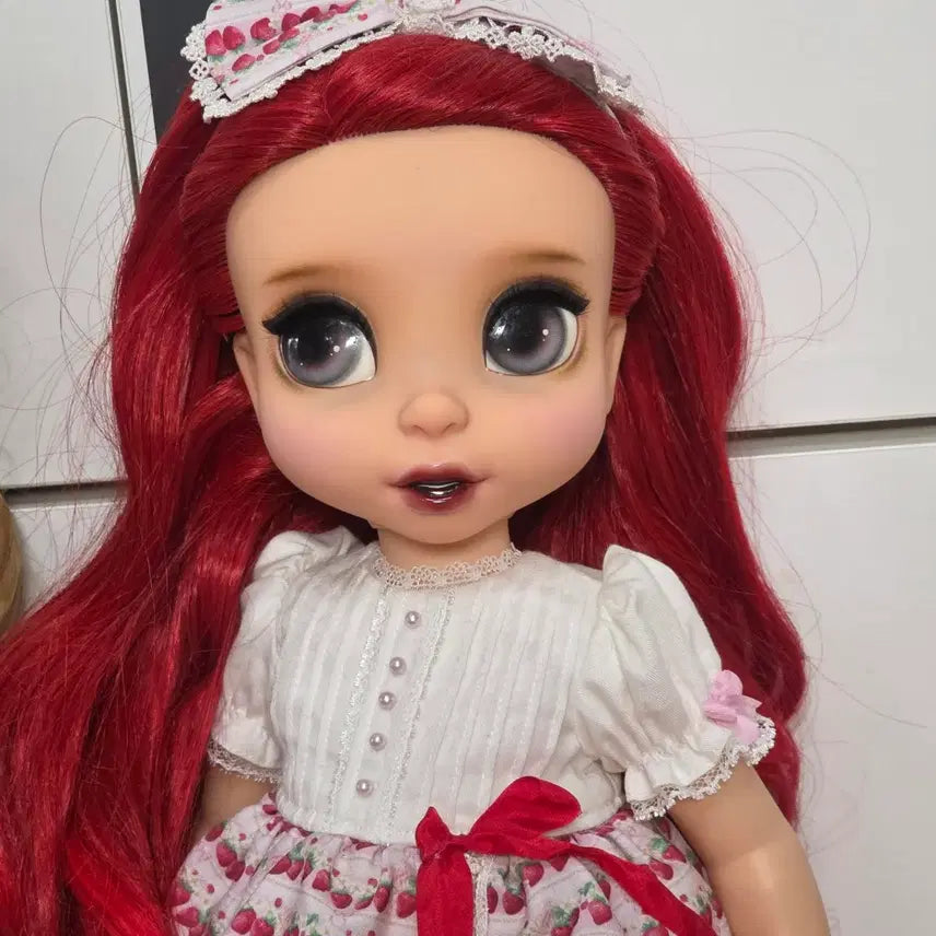 [BUNJANG] Disney Baby Doll Beauty and the Beast Repainted Rooted Hair / 디즈니 베이비돌 미녀와야수 레드벨 리페인팅 식모