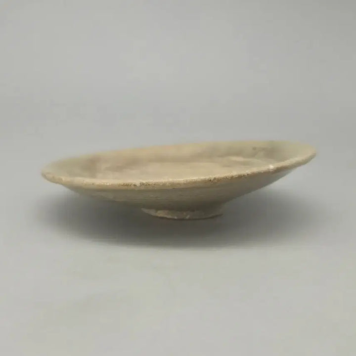 [BUNJANG] Joseon Dynasty Early Ungcheon Buncheong Ware Guiyal Moon Plate / 골동품 진품 조선초기 웅천 분청사기 귀얄문 접시
