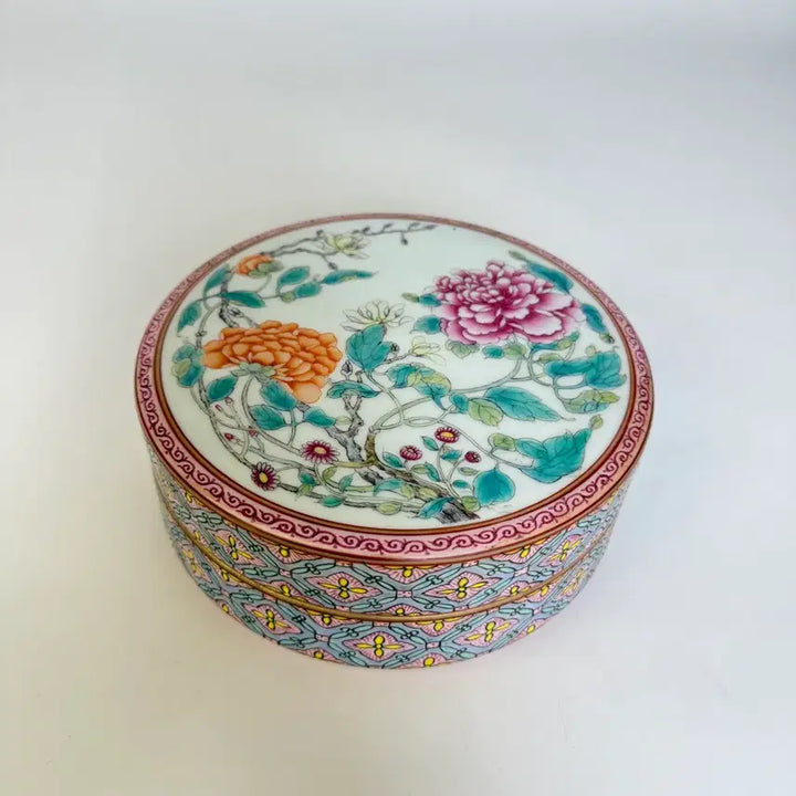 [BUNJANG] Enamel Cloisonné Ware "Flower and Bird" Motif Box / 분채법랑 화조문 합