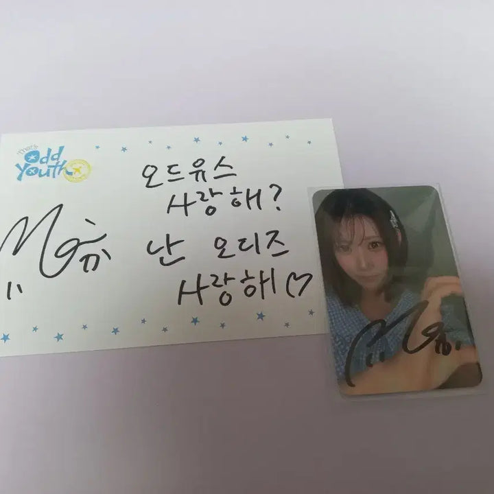 [BUNJANG] ODD EYE CIRCLE Fan Meeting Myca Signed Photocard &amp; Postcard Set / 오드유스 팬미팅 마이카 싸인 포카+엽서