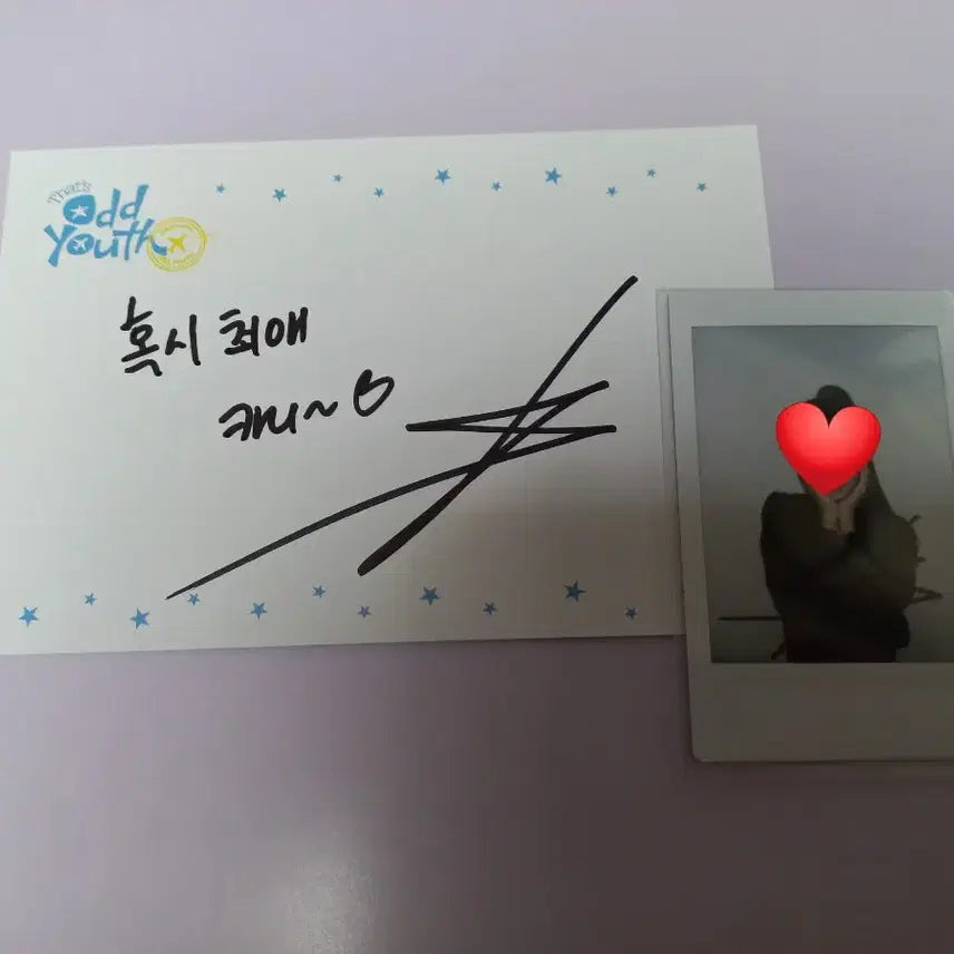 [BUNJANG] ODD EYE CIRCLE KANNI Signed Polaroid + Postcard / 오드유스 팬미팅 카니 싸인 폴라+엽서
