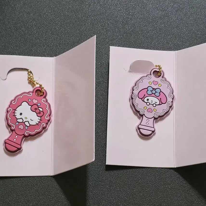 [BUNJANG] Sanrio Petit Mirror Rubber Keychain Bundle Set (Hello Kitty, My Melody) / [일괄]산리오 쁘띠 미러 러버 키홀더(헬로키티, 마이멜로디)