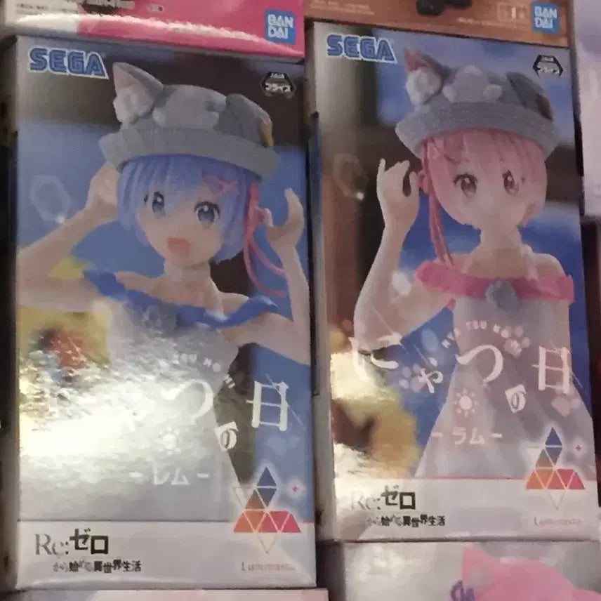 [BUNJANG] Re:Zero Ram &amp; Rem Luminasta Summer Beach Biyojo Figure Bundle Set / (일괄)리제로 람 렘 루미나스타 여름날 해변 미소녀 피규어