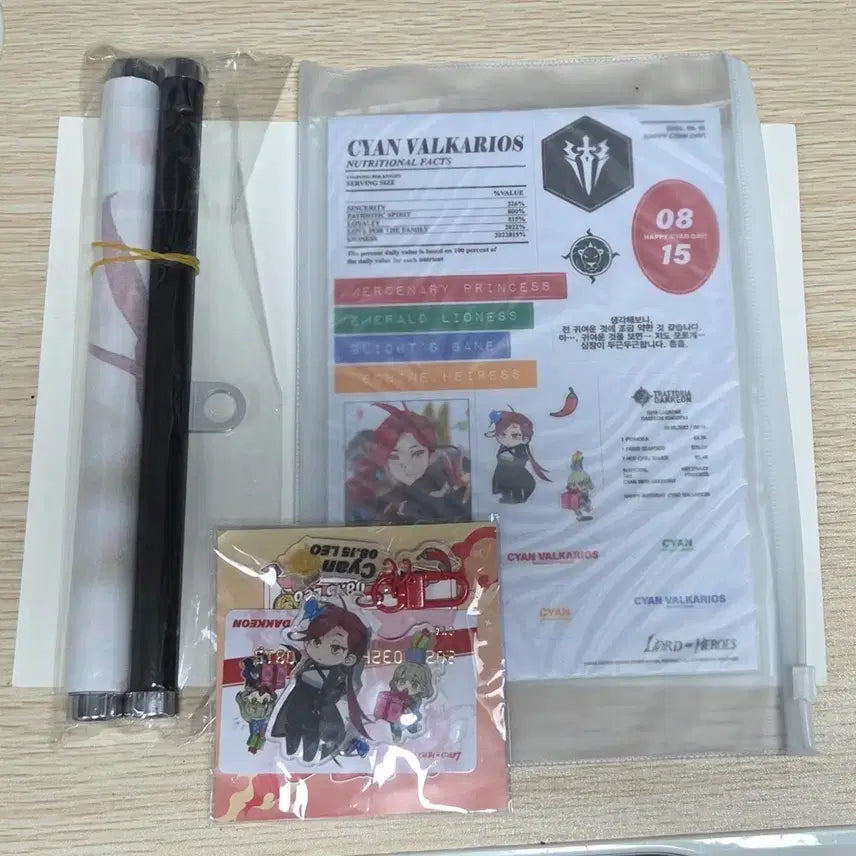 [BUNJANG] Lord of Heroes Cyan Birthday Keyring Package / 로드오브히어로즈 로오히 시안 생일 키링 패키지