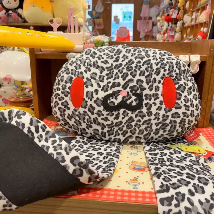 [BUNJANG] Classic Leopard Print Oversized Rabbit Plush Cushion / 고전 범용토끼 레오파드 호피 대왕 큰 얼굴 토끼 인형 쿠션