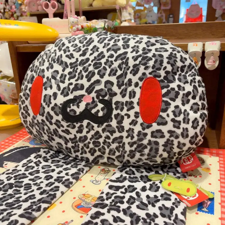 [BUNJANG] Classic Leopard Print Oversized Rabbit Plush Cushion / 고전 범용토끼 레오파드 호피 대왕 큰 얼굴 토끼 인형 쿠션