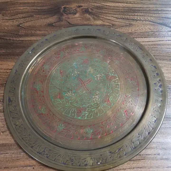 [BUNJANG] European Floral Engraved Copper Tray / 유럽꽃문동판쟁반