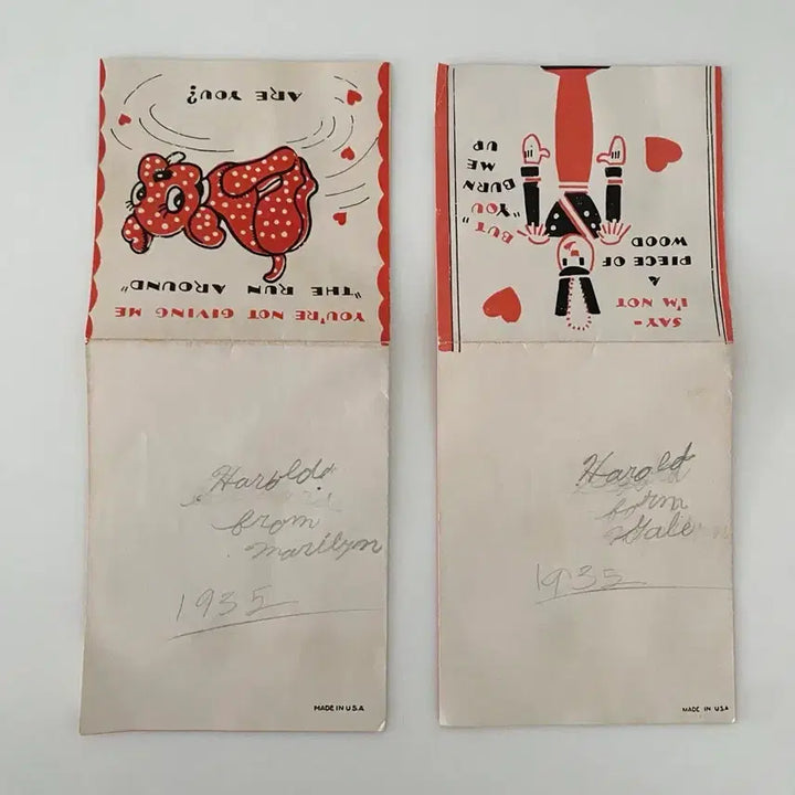 [BUNJANG] Vintage 1935 Valentine Card Set / 빈티지 1935년 발렌타인 카드 세트