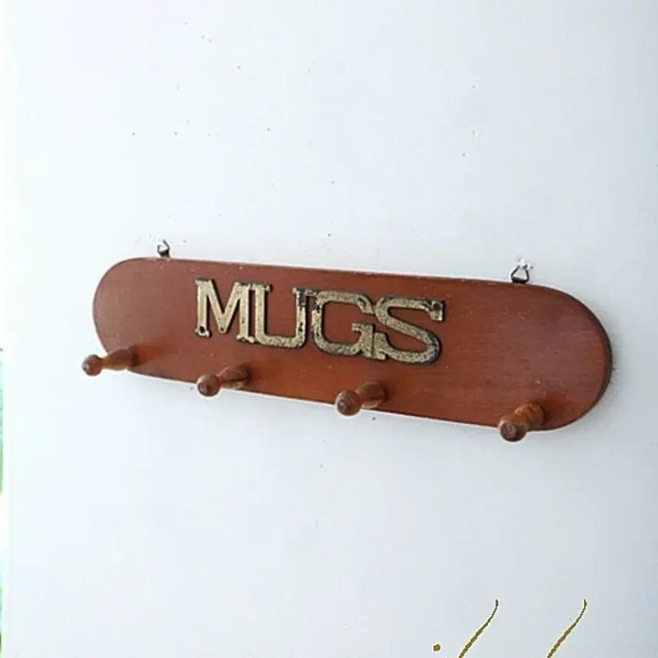 [BUNJANG] Vintage Wooden Mug Hook Rack / 빈티지 머그컵 4개를 걸수 있는 우드 MUGS 훅