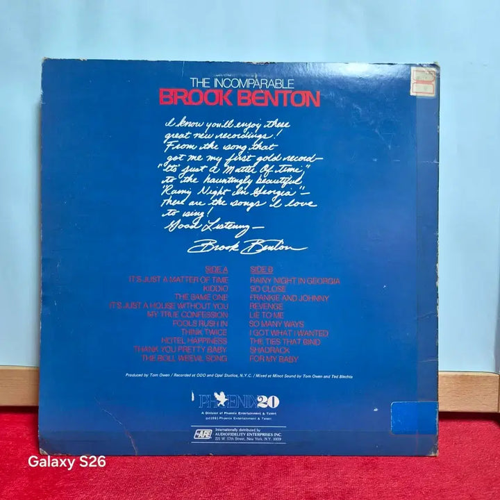 [BUNJANG] Brook Benton 20 Great Hits LP Record / 브룩 벤튼 20 Great Hits LP
