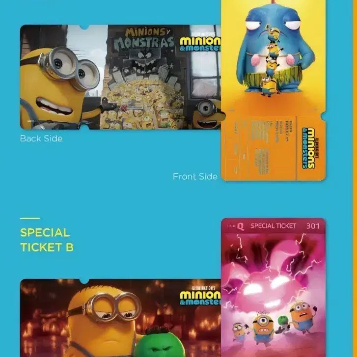 [BUNJANG] Minions &amp; Monsters Special Ticket Set / 미니언즈&amp;몬스터즈 스페셜티켓 2종 세트 판매합니다.