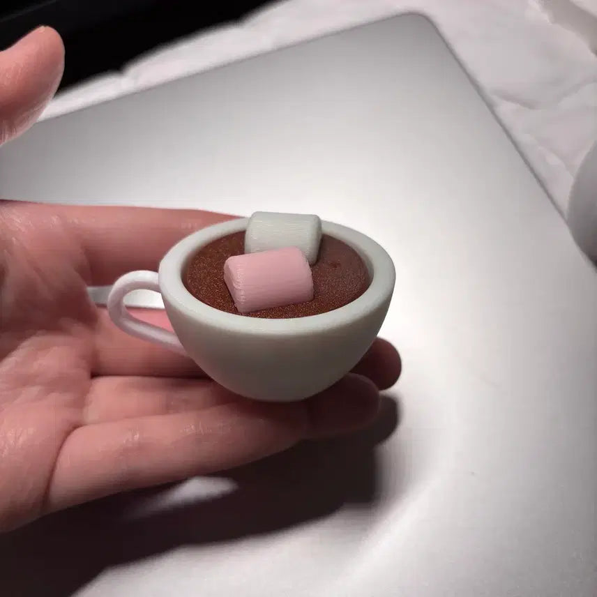 [BUNJANG] 3D Printed Hot Chocolate Mug with Marshmallows Clicker / 3D프린트 핫초코 머그컵 마시멜로 클릭커