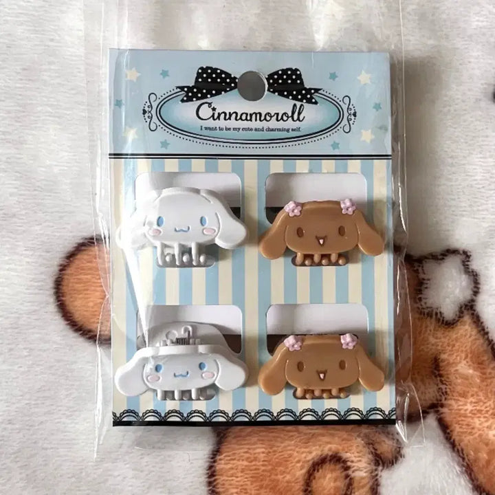 [BUNJANG] Sanrio Cinnamoroll Mocha Mini Hairpin &amp; Clip Set / 산리오 시나모롤 모카 미니 헤어핀 머리 집게 세트