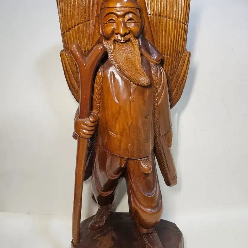 [BUNJANG] Large Wooden Sculpture of a Man Carrying a Load / 지게꾼 목각인형 큰싸이즈