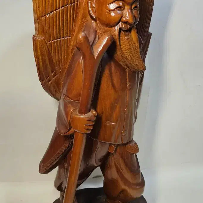 [BUNJANG] Large Wooden Sculpture of a Man Carrying a Load / 지게꾼 목각인형 큰싸이즈