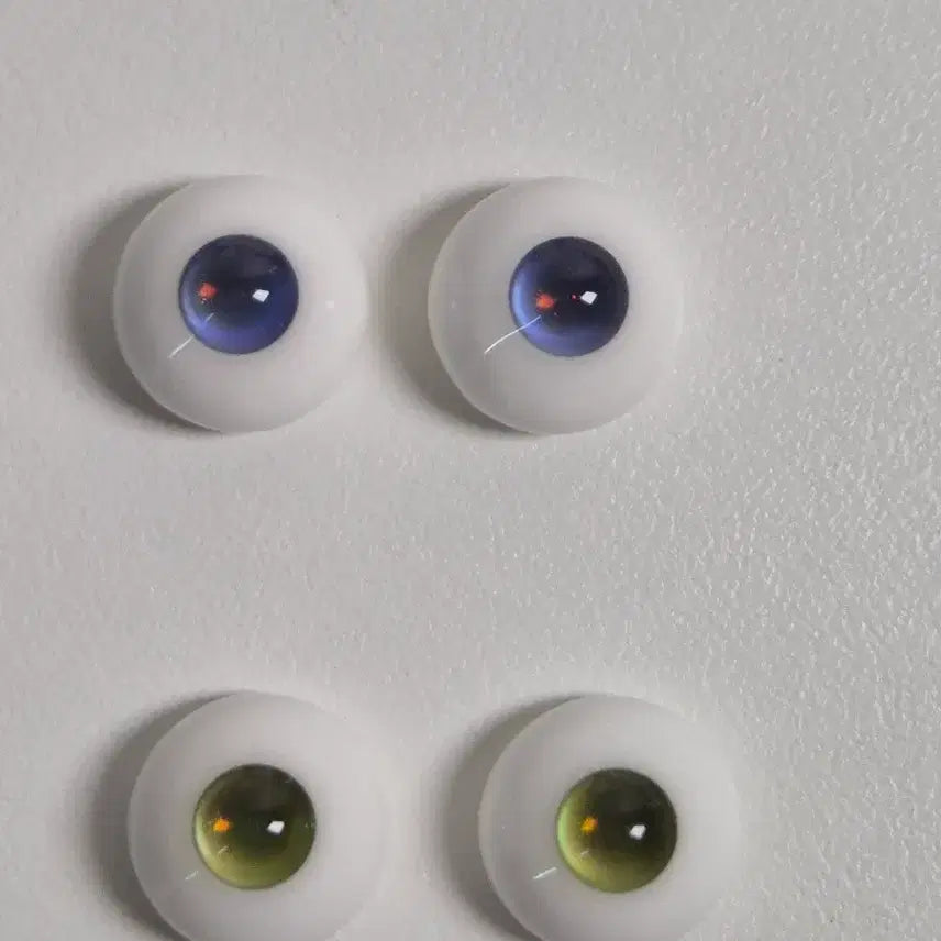 [BUNJANG] BJD Doll Eyes - 14mm Narrow (14s) Size - Blue &amp; Green Pair Set / 구관 bjd 14mm 네로우 (14s) 사이즈 청색 녹색 안구 두쌍