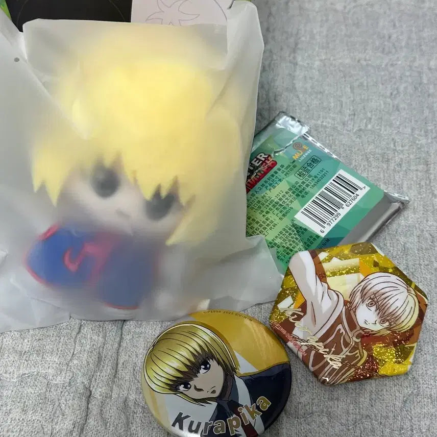 [BUNJANG] Hunter x Hunter Kurapika Plush Set &amp; Can Badge Bundle / 헌터x헌터 크라피카 눌셋 인형 캔뱃지 일괄