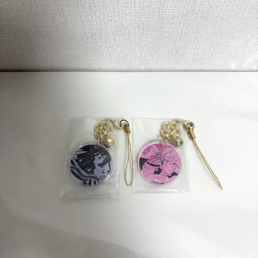 [BUNJANG] Demon Slayer Iguro Obanai Kanroji Mitsuri Original Art Acrylic Keyring Charm Bundle Set / 귀멸의 칼날 이구로 오바나이 칸로지 미츠리 원화 아크릴 키링 챰