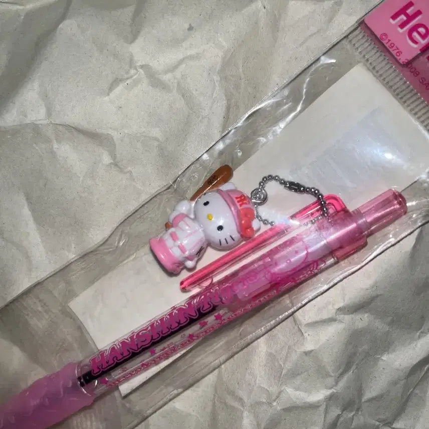 [BUNJANG] Vintage Hello Kitty Baseball Strap Pen / 고전키티펜/킽스/키티스트랩/야구키티