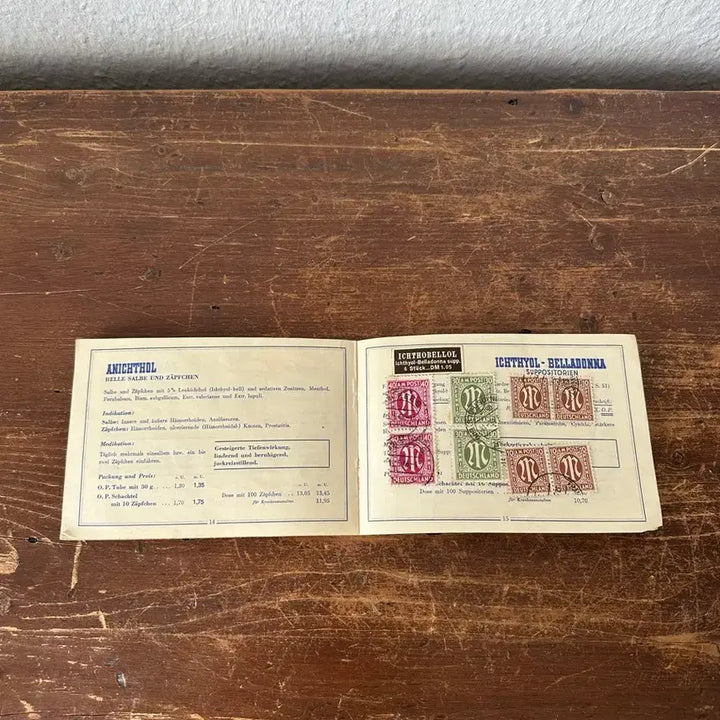 [BUNJANG] Germany ICHTHYOL Vintage Stamp Booklet / 독일)빈티지 ICHTHYOL 우표첩