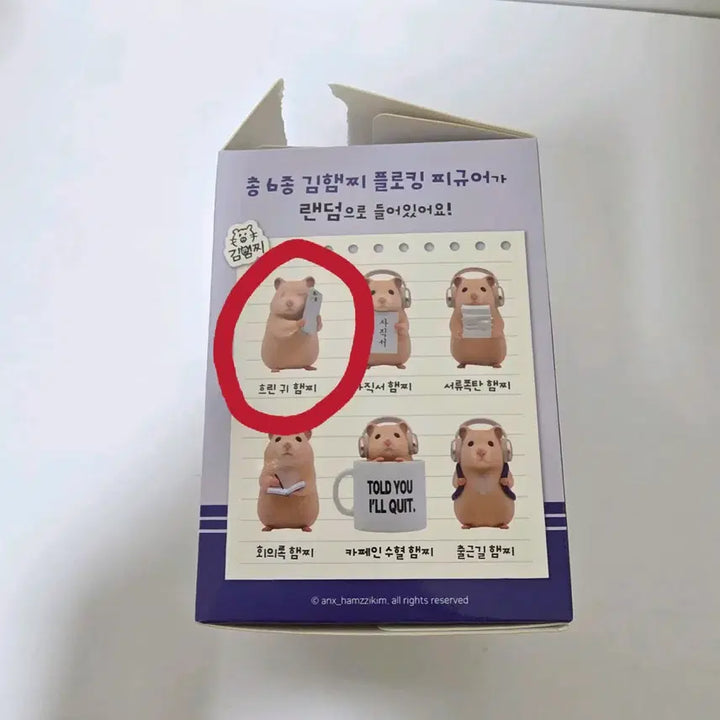 [BUNJANG] Kim Hamzzi "Anxious" Today Work Flocking Figure (Opened) / 정서불안 김햄찌 피규어 오늘도 출근햄 랜덤 플로킹 피규어