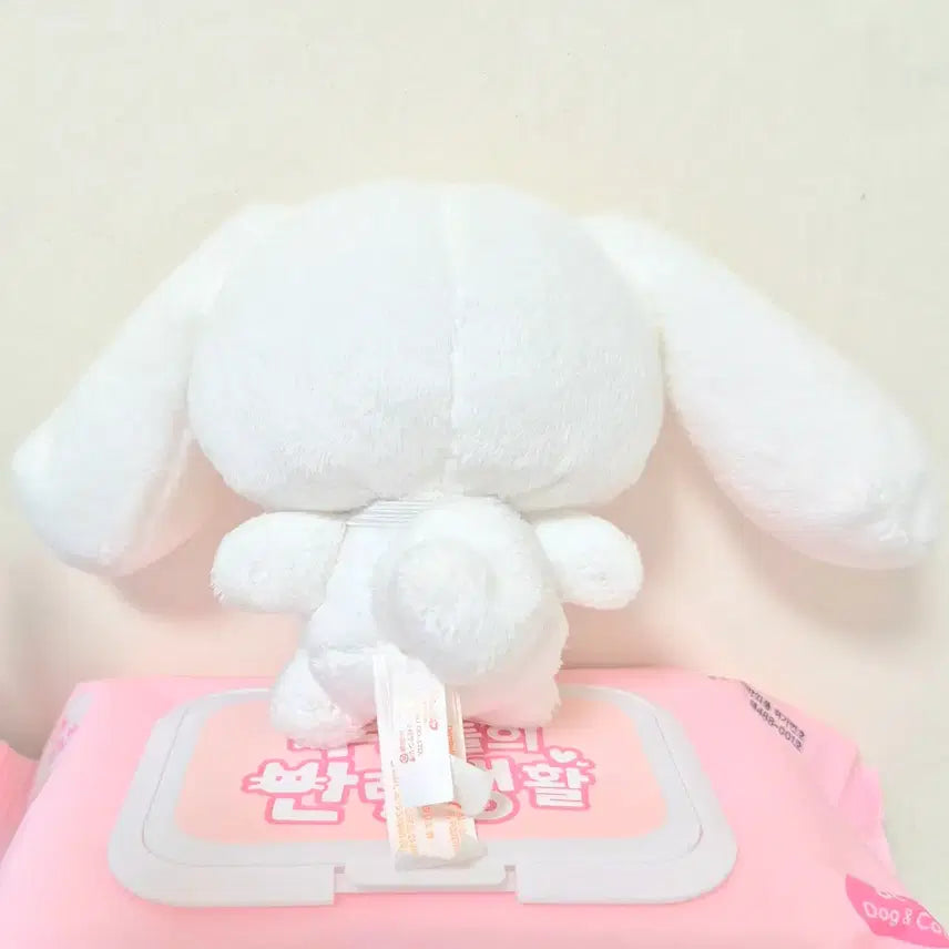 [BUNJANG] Sanrio Cinnamoroll Strawberry Bib Mascot Plush Doll / 고전 빈티지 딸기 턱받이 시나모롤 마스코트 인형